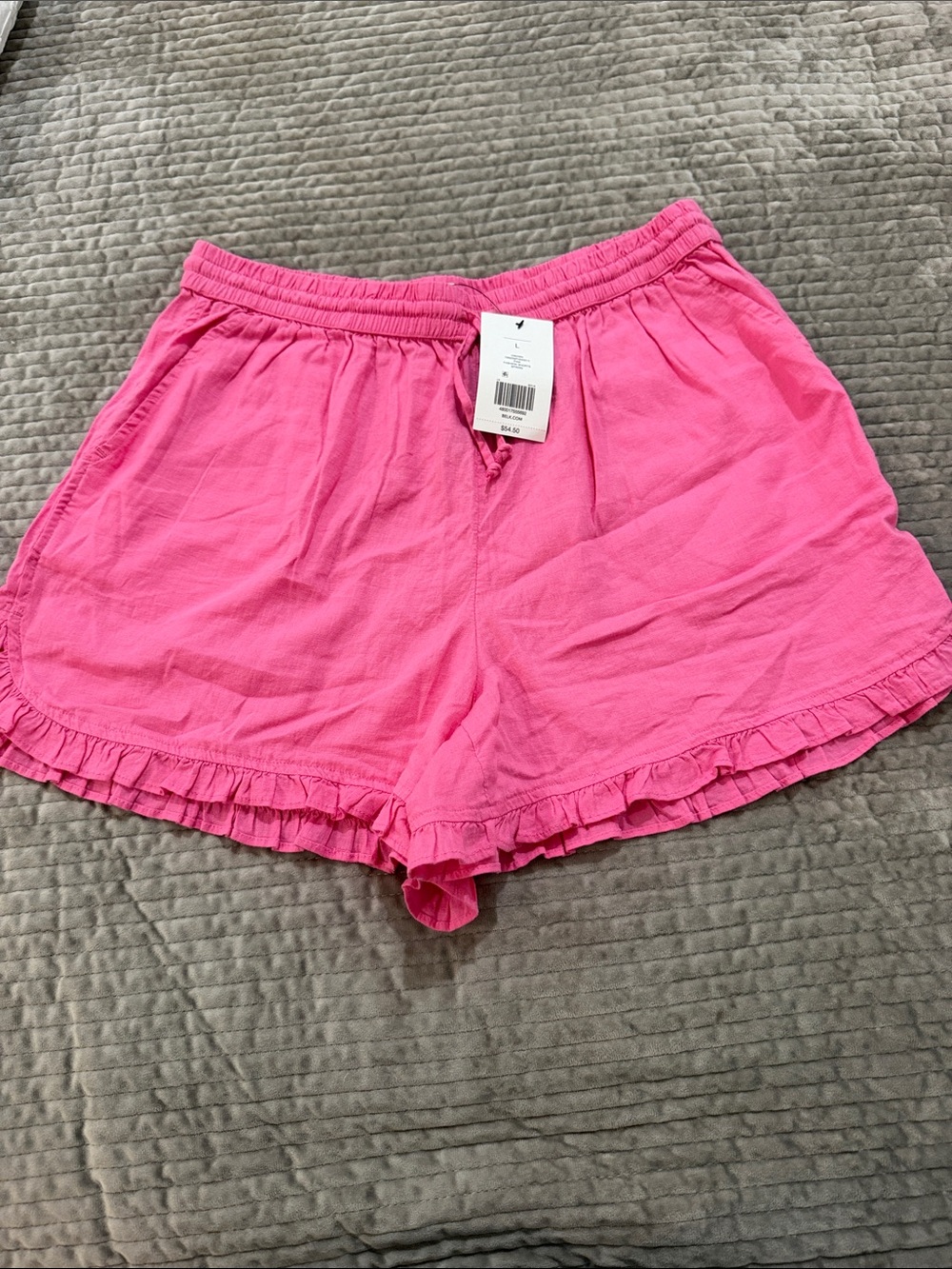Crown & Ivy  Hot Pink Ruffle Hem High Waist Shorts 3” inseam.